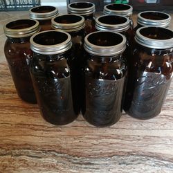 Amber Colored 64 Oz. Ball Canning or Storage Jars