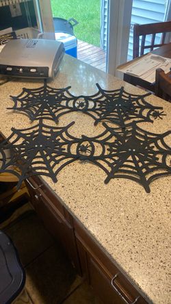 Black Halloween Spiderweb Table Topper