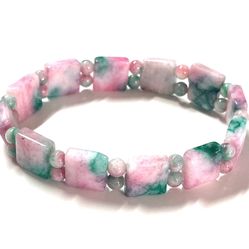 Light Pink Jade jadeite bamboo bracelet bangle 3.5-4 inches