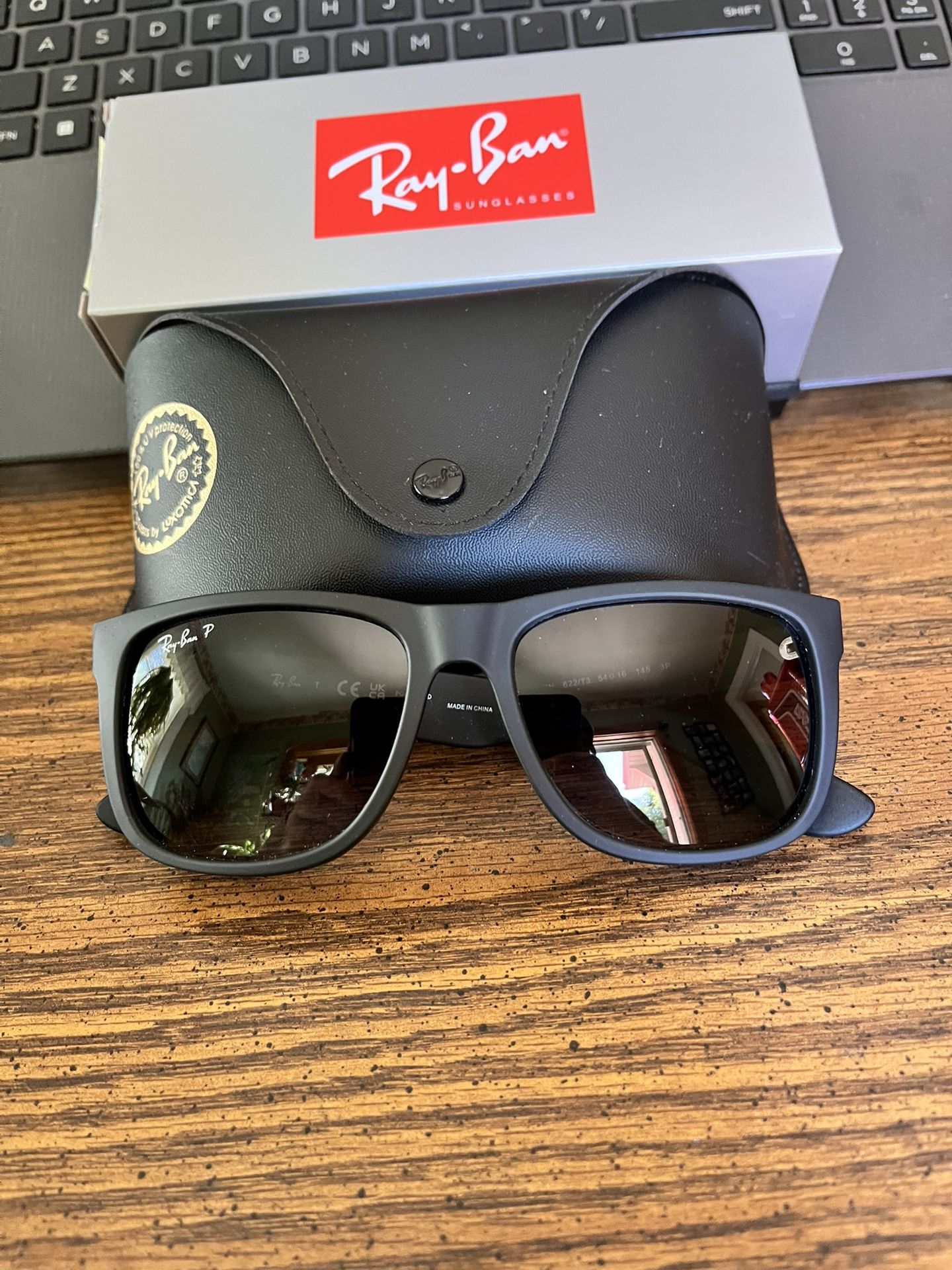 Ray Ban Justin’s 54mm. Polarized Light Grey Gradient Lenses 