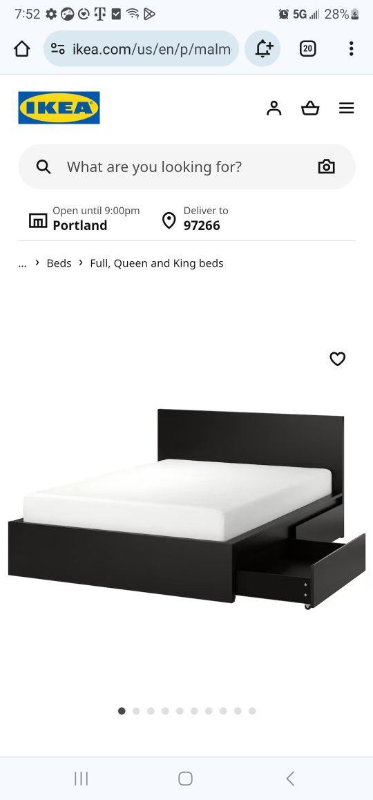 Queen Ikea Malm Bedframe 