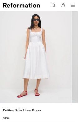 NEW Reformation Ballet Corset White Linen Cotton Dress Size 4