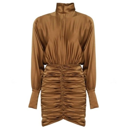 RETROFÉTE
Barbara Ruched Silk Satin Dress