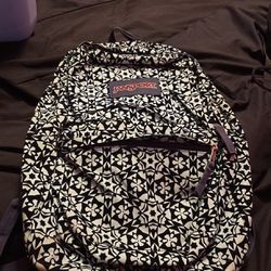 Teal And Black Fuzzy Jansport Backpack 