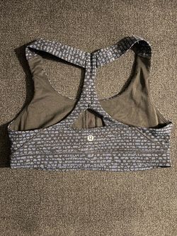 lululemon athletica Black Sports Bra with Blue Geometric Print