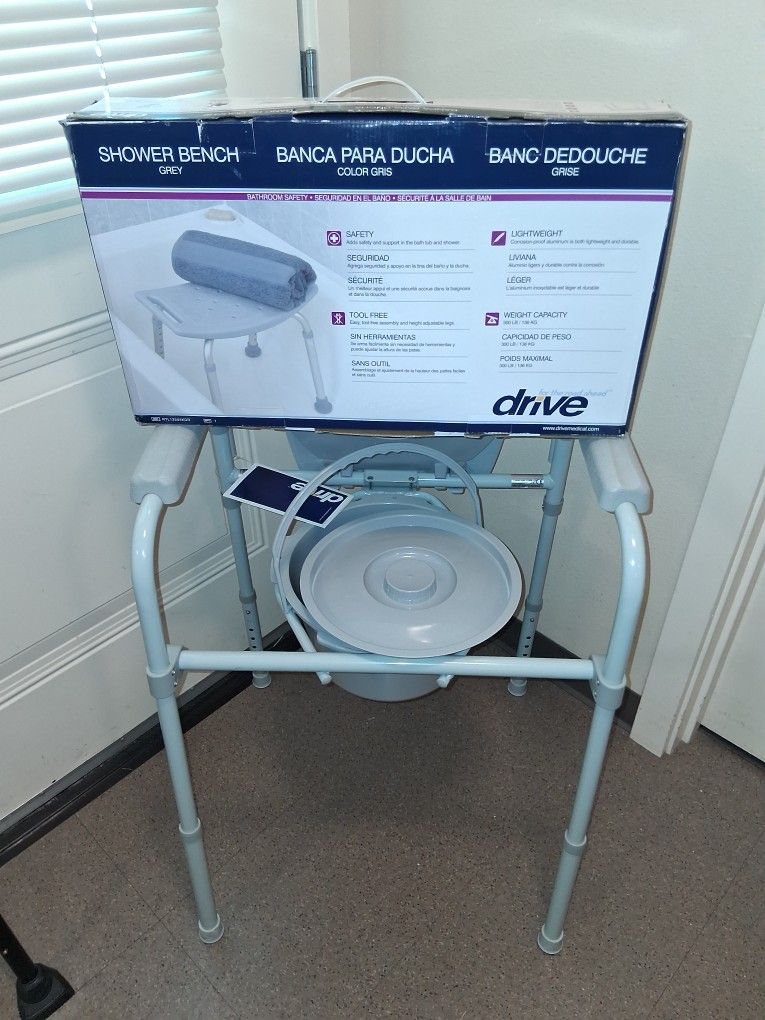 Drive Brand Med Equipment 1st New STEEL and ALUMINUM Commode and 2a Shower 🚿 Bench New! Look 👀