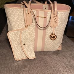Michael Kors Eva Large Logo Stripe Tote Bag
