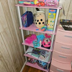 5 Tier Pink And White Shelf