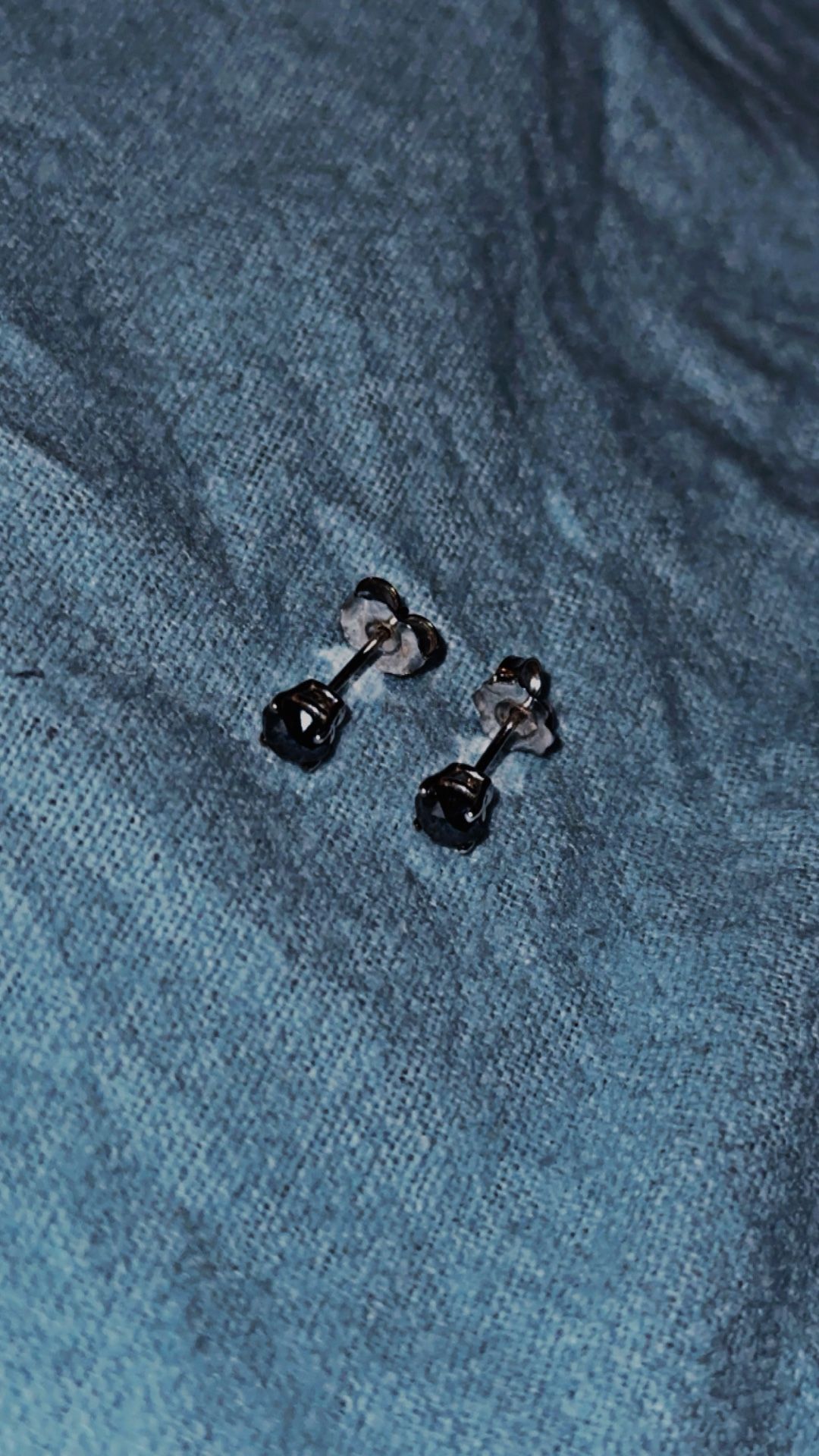 Black Diamond  White Gold Earrings 