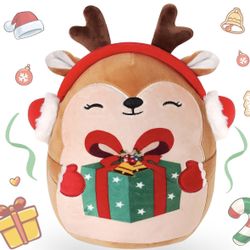 Christmas Stuffed Animals Plush Toys - 10 Inch Soft and Hugging Deer Stuffed Animal
