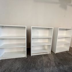 White Book Shelf, Three Available 