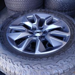 2021 OEM ORIGINAL TAKEOFFS CHEVY SILVERADO RST 20 INCH TIRES BRIDGESTONE ALL-TERRAIN 90 % $ 1100 FIRM. 
