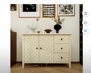 MDQMD Carved Buffet Cabinet with 3 Drawers for Living Room,Modern Storage Cabinet with Adjustable Shelf, Modern Sideboard for Entryway 94 80$