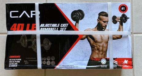 40 Lb Cap Adjustable Dumbbell Set Cast Iron Fast Shipping BRAND NEW