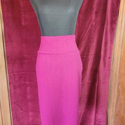 Lularoe Cassie Skirt Solid Pink Size Large EUC