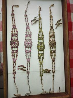 Vintage Chokers with Crystal and matching earrings