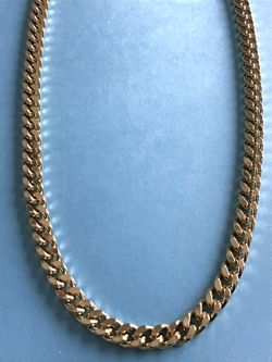 24” Cuban Style Necklace 8mm 14k Gold Plated *Pickup Boca Raton