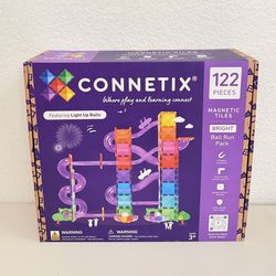 🔥NEW🔥 CONNETIX Magnetic Tiles Bright Ball Run Pack 122pc