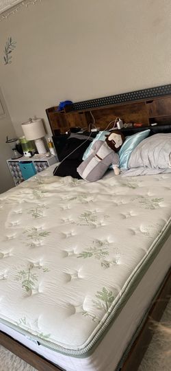 King storage bed frame + mattress set