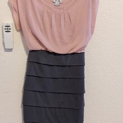 Blush Pink Gray Dress Size Medium