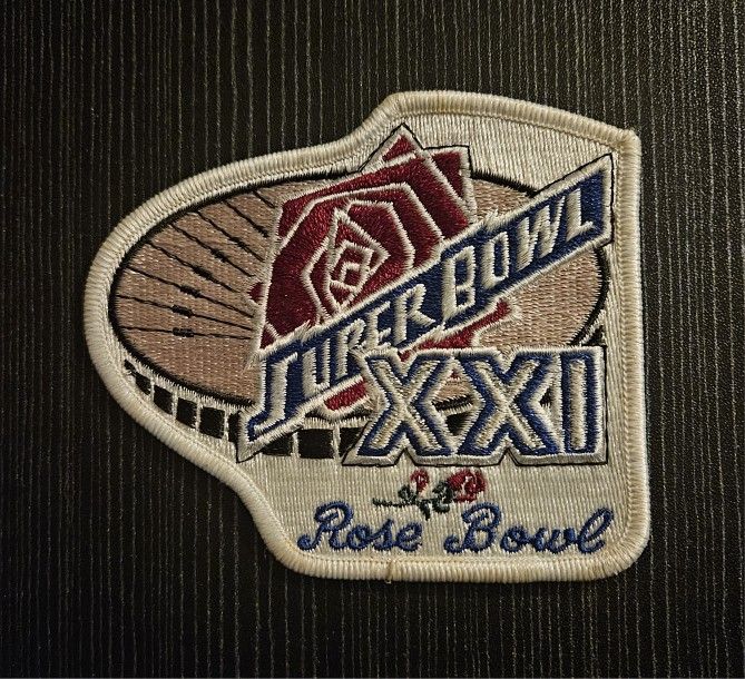 1987 NFL Superbowl XXI "Rose Bowl" Embroidered, Sew On Patch