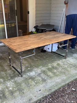 Industrial Butcher Block Dining Table