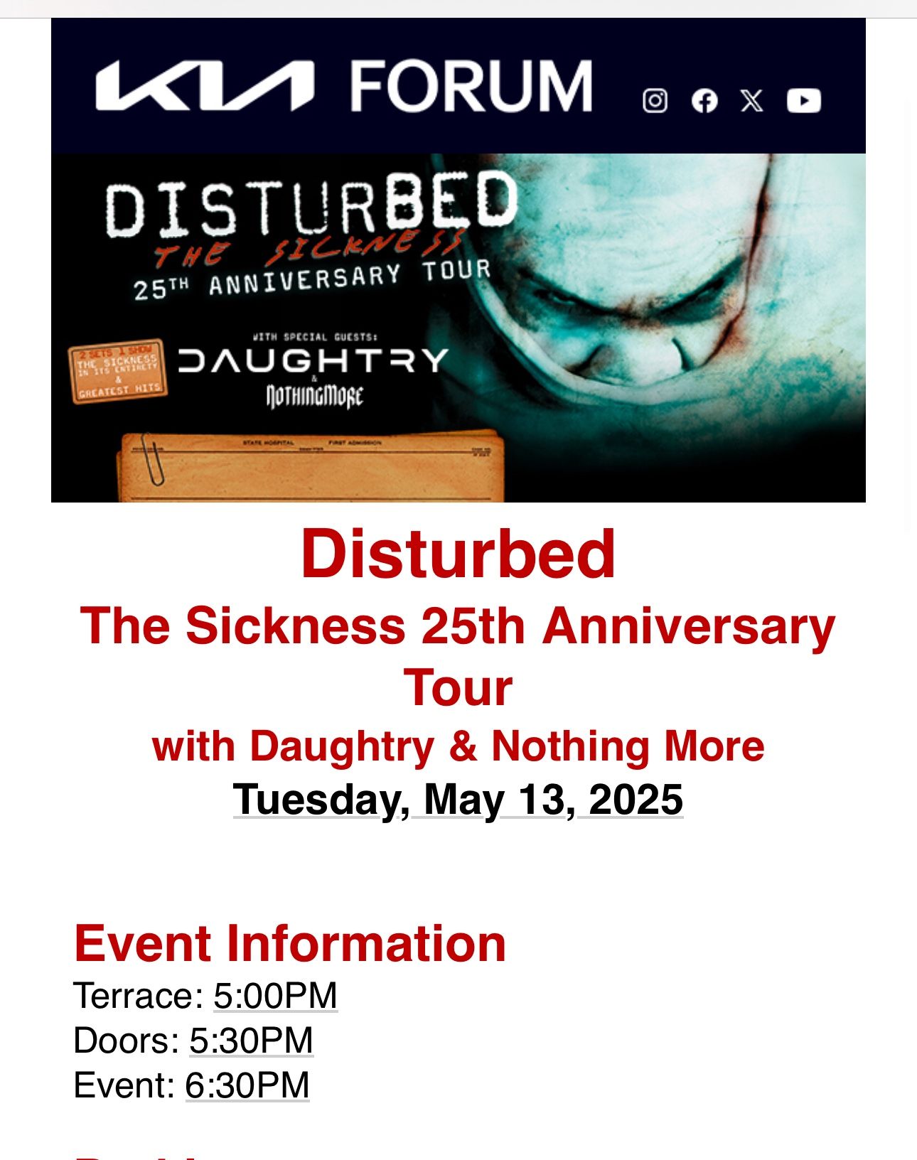 Disturbed Tickets