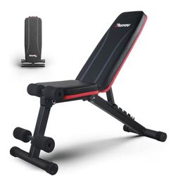 PASYOU Adjustable Weight Bench for Home Gym, Foldable Full Body Workout Bench with Incline & Decline Positions, Multi-Purpose Strength Training Bench,