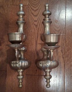Vintage Brass Wall Candle Sconces – Set of 2