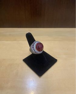 Red Gem Stone Ring Size 7