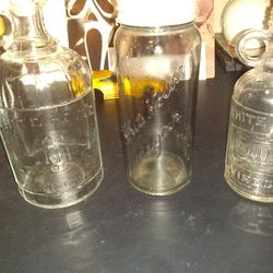 3 Vintage White House Vinegar Glass Bottles
