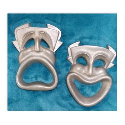 Vintage Aluminum Comedy & Tragedy Theatre Masks