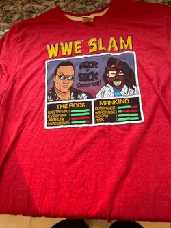 WWE wrestling tshirt size lg ex cond the Rock and Mankind