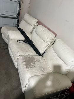 White leather couches