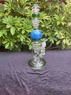 Tall blue ball glassware