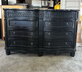Black Dresser with Marble Top