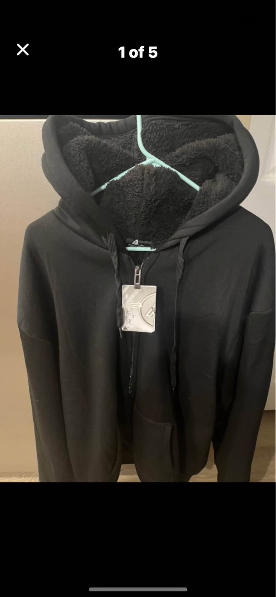Steal Of Deal New Black XXL Warm Zip Up Men’s Coat Tags Still On
