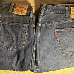 Mens Levi  501 Jeans Two Pairs 44x30