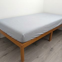 Twin Bamboo Bed Frame & Memory Foam Twin Mattress