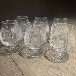 Bohemian Crystal Brandy Glasses 