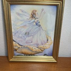 Precious Fairy Framed In Gold Gilt Frame 