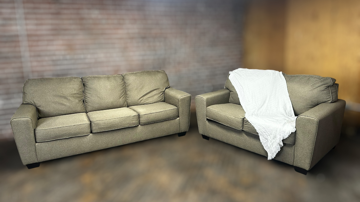 Free Delivery- Ashley gray brown couch/sofa and loveseat