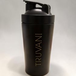Truvani Matte Black Stainless Steel Protein Shaker Bottle