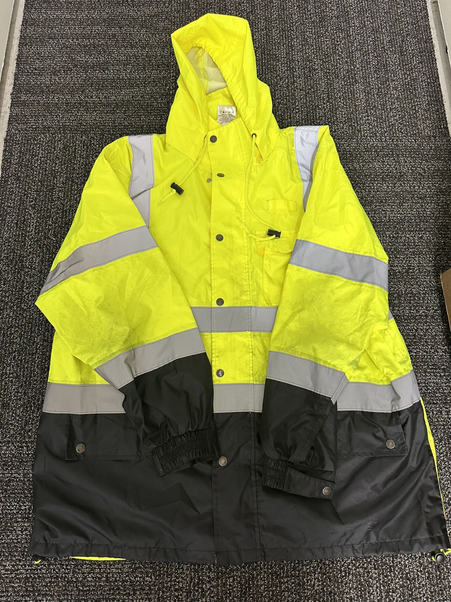 Kishigo RWJ102 Storm Cover Rain Jacket - Yellow/Lime