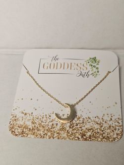 NWT Gold Crescent Moon Necklace Handmade In Korea