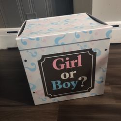 Large Pink & Blue Gender Reveal Box, 17.5in