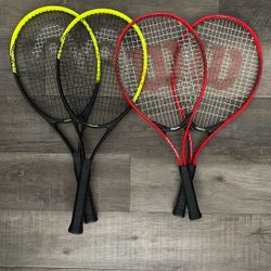 4 Used Tennis Rackets - Wilson & Head Tour Pro (Good Condition)
