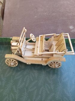 Vintage 3D wooden car
