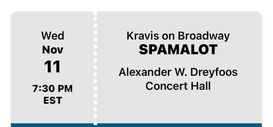 Kravis tix- 1 show; 11/11/2026