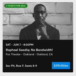 Raphael Saadiq Tickets Saturday 6/7 at Fox Theatre Oakland